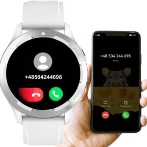 EUROLOOK Sportowy Inteligentny Zegarek Smartwatch Biały Wodoodporny Fitness Bluetooth iOS Android