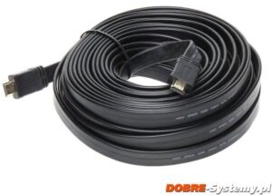 Przewód HDMI 15m z pozłacanymi złączami płaski